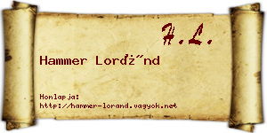 Hammer Loránd névjegykártya