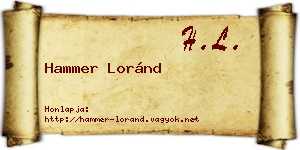 Hammer Loránd névjegykártya