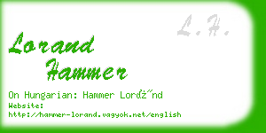 lorand hammer business card